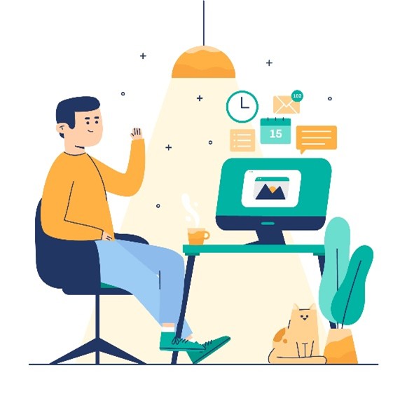 Illustration eines Freiberuflers
