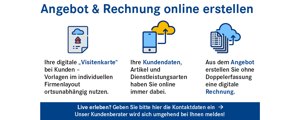 Angebot und Rechnung online erstellen mit Stotax Select Cloudanwendungen